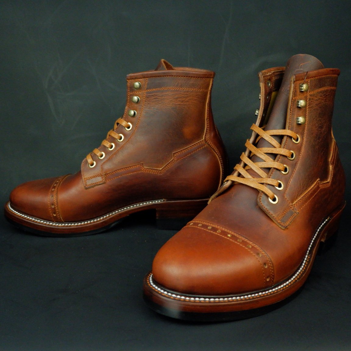 Prof Barnets “Benjamin” Cap Toe Balmoral 6” ( Gallun Horse Butt Cognac )