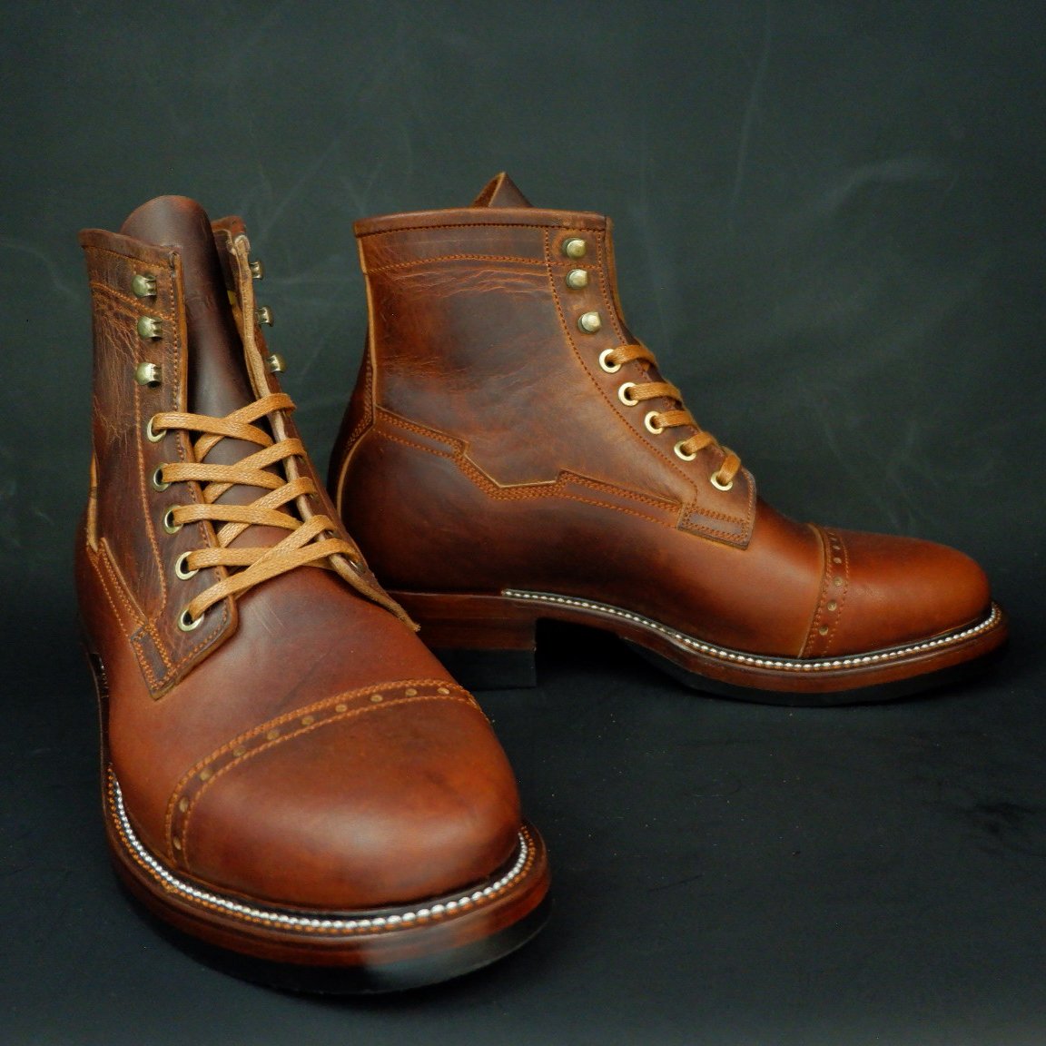 Prof Barnets “Benjamin” Cap Toe Balmoral 6” ( Gallun Horse Butt Cognac )