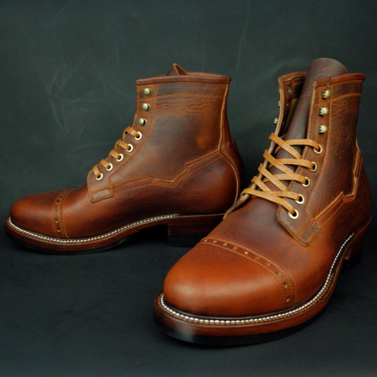 Prof Barnets “Benjamin” Cap Toe Balmoral 6” ( Gallun Horse Butt Cognac )