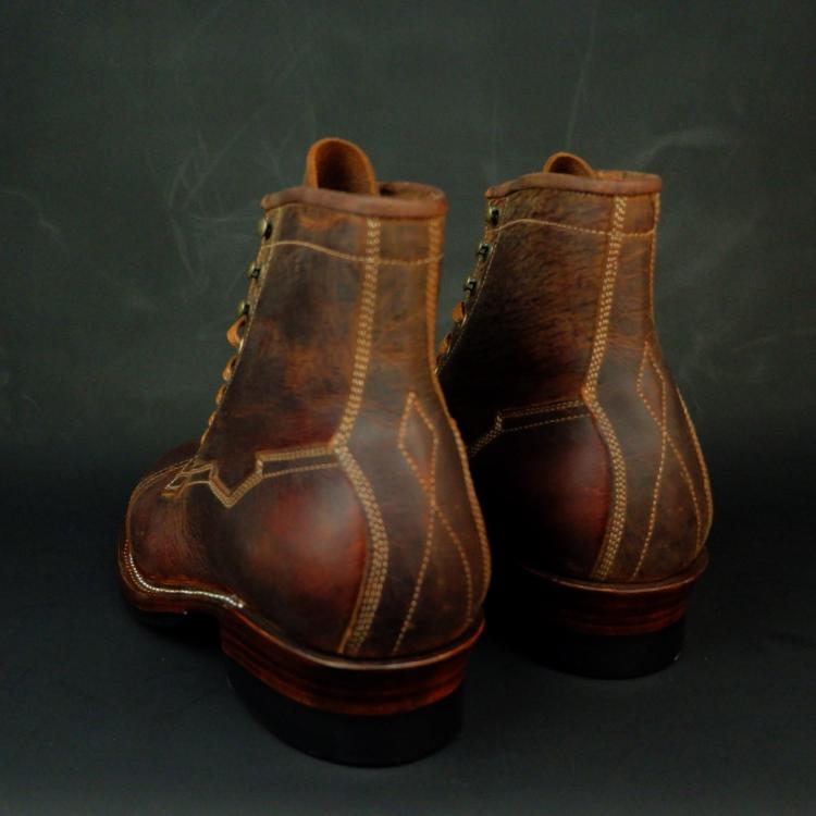 Prof Barnets "Benjamin" Cap Toe Balmoral 6" ( Gallun Teton Deer Cognac )