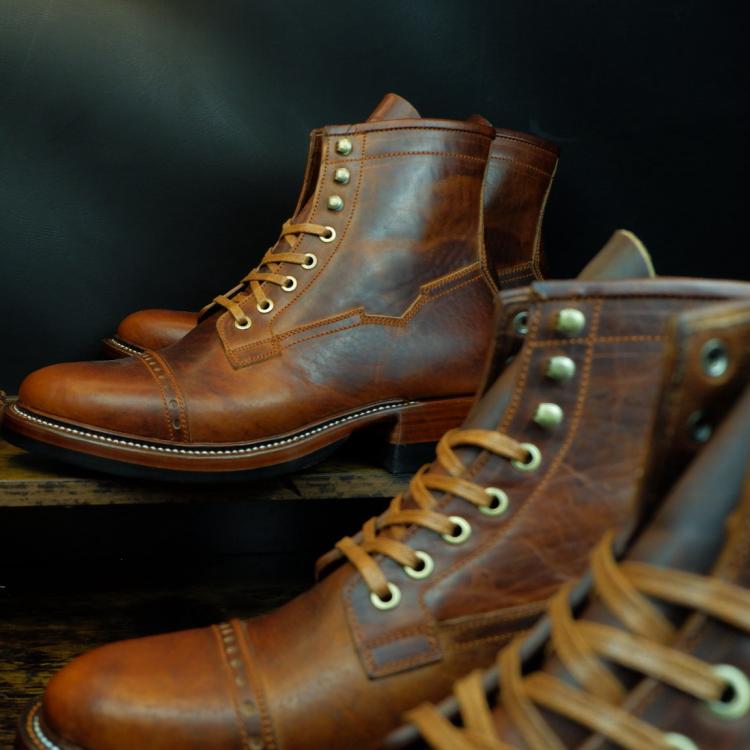Prof Barnets "Benjamin" Cap Toe Balmoral 6" ( Gallun Teton Deer Cognac )